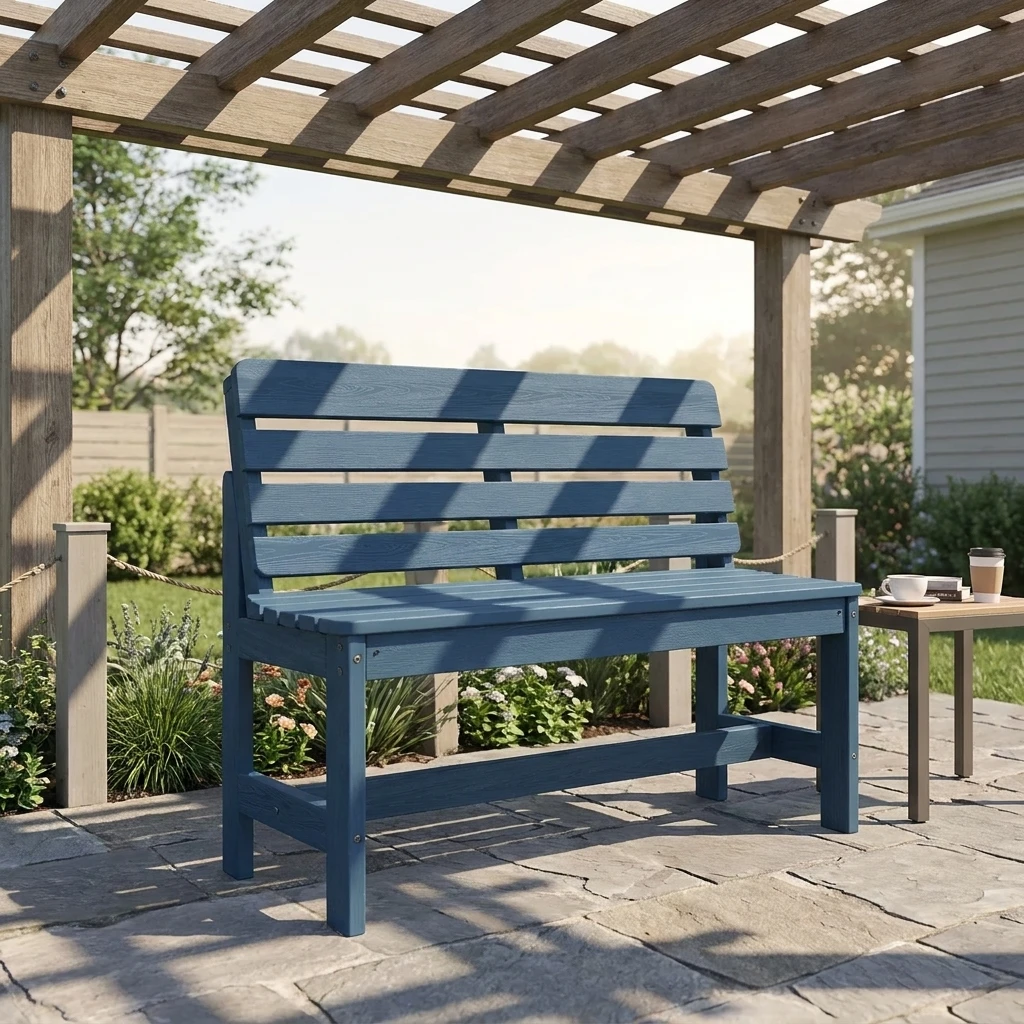 42.9" poly outdoor bench - image 4 42.9" Poly Outdoor Bench - Image 4