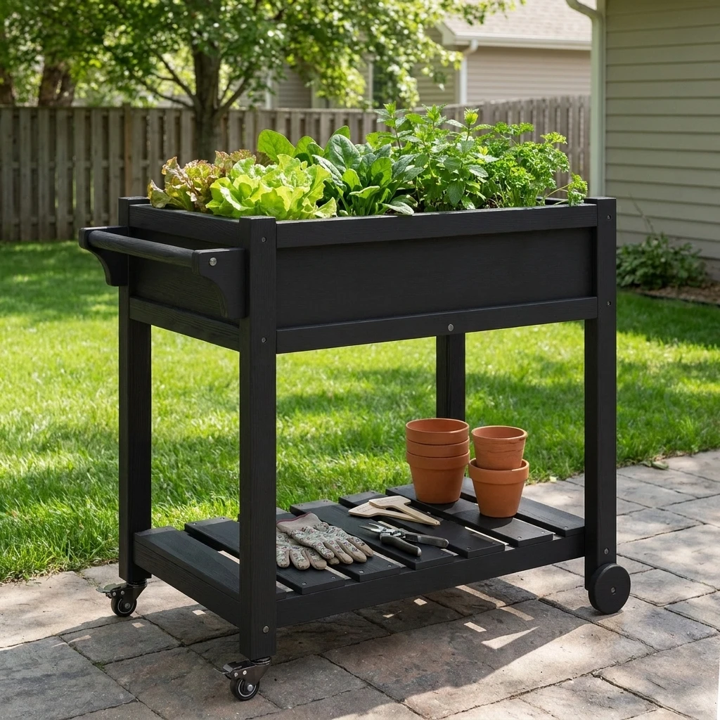 hdpe raised garden bed with wheels - image 3 HDPE Raised Garden Bed with Wheels - Image 3