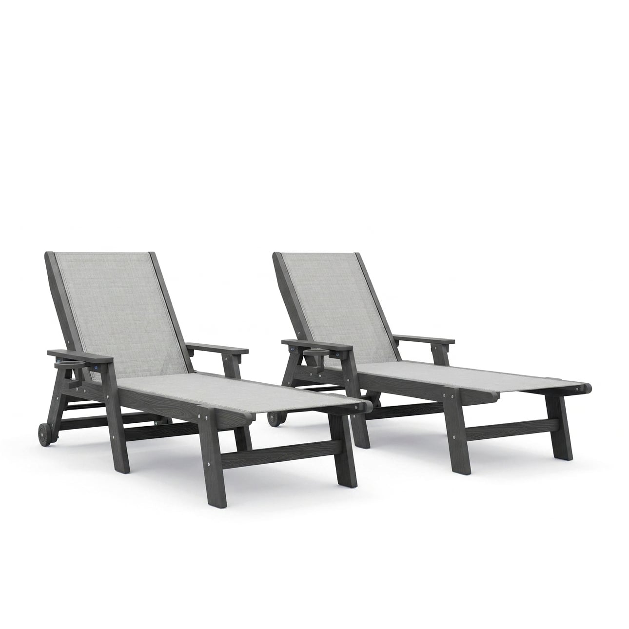 littoral outdoor hdpe sling chaise lounge chair set of 2 LITTORAL Outdoor HDPE Sling Chaise Lounge Chair Set of 2
