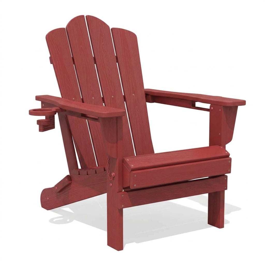 Outdoor Plastic Adirondack Chair with Cup Holders | Serwall