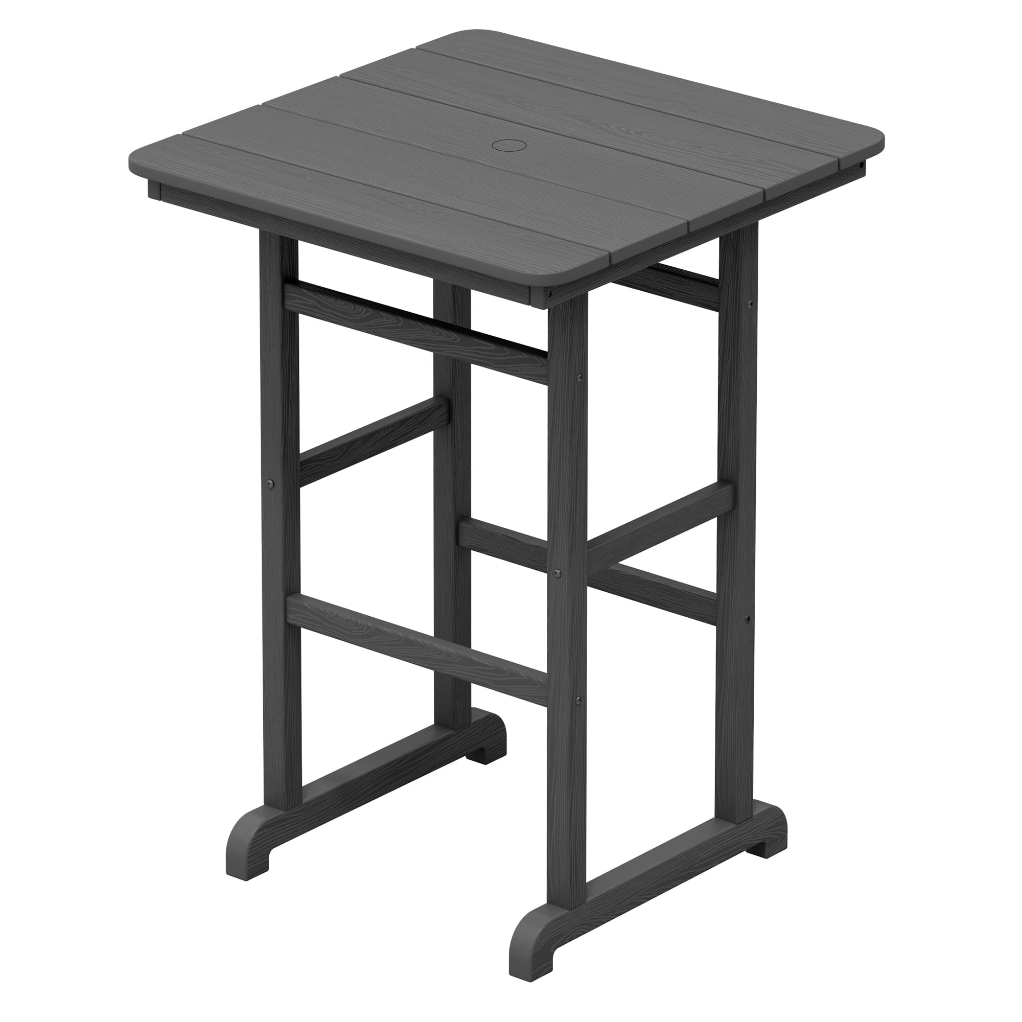 Square Outdoor Bar Height Table with Umbrella Hole