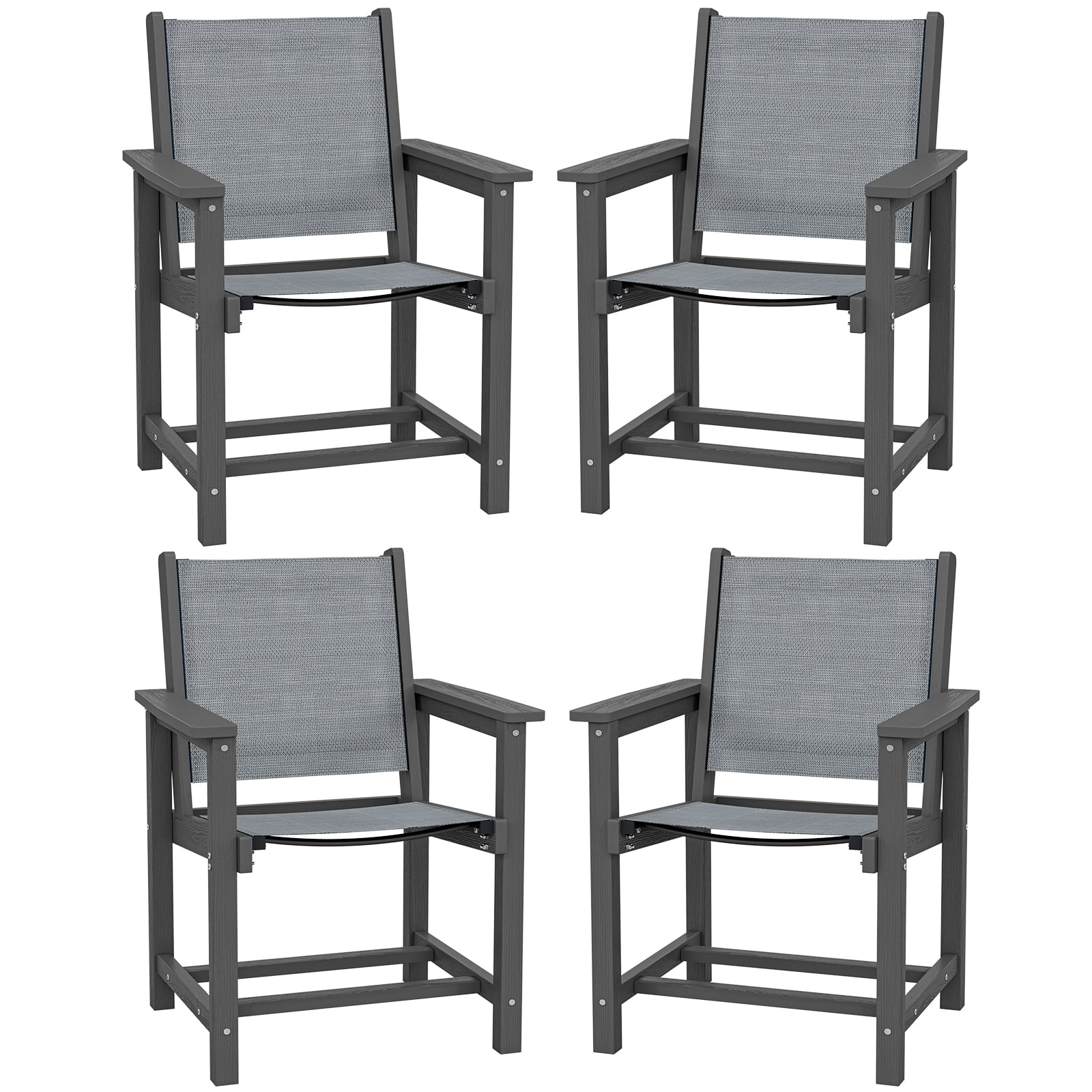 Outdoor Sling Dining Chairs Set of 4