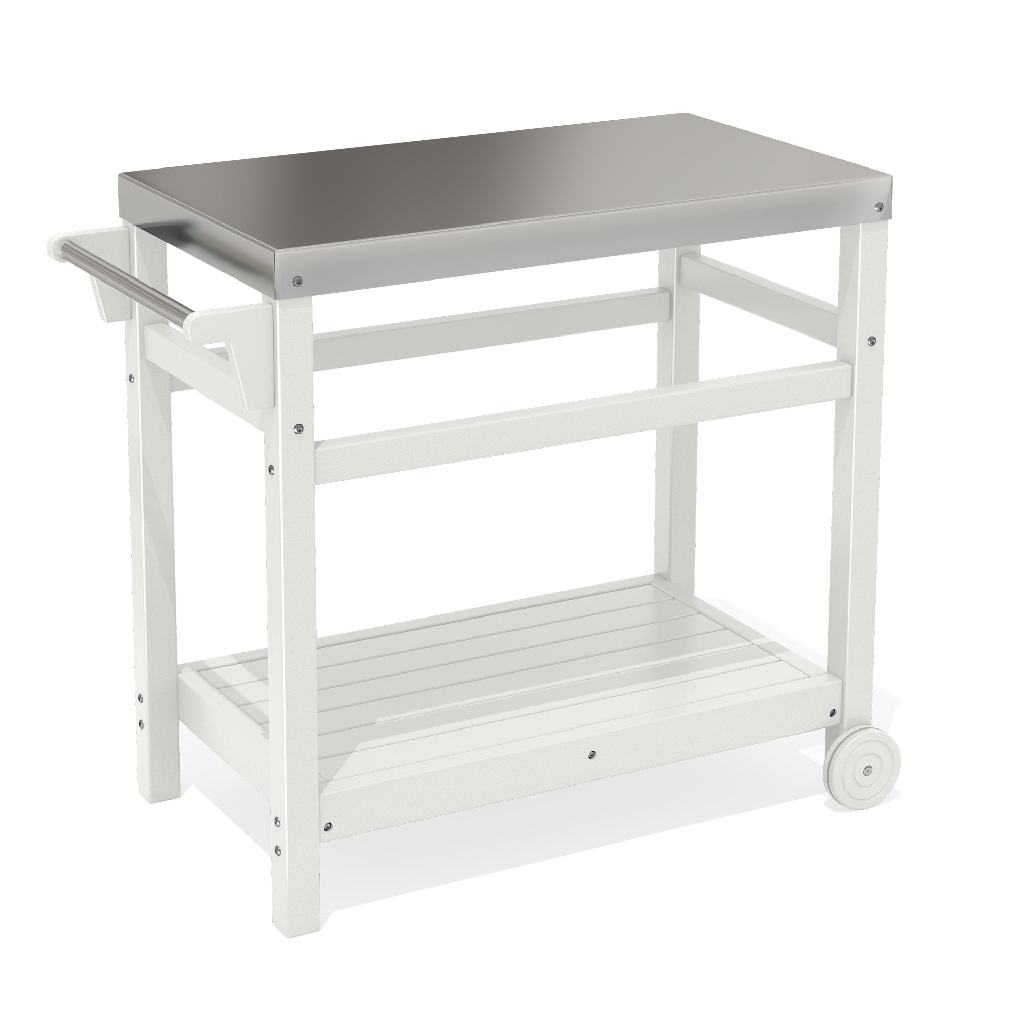 Two-Shelf Outdoor Grill Cart with wheels