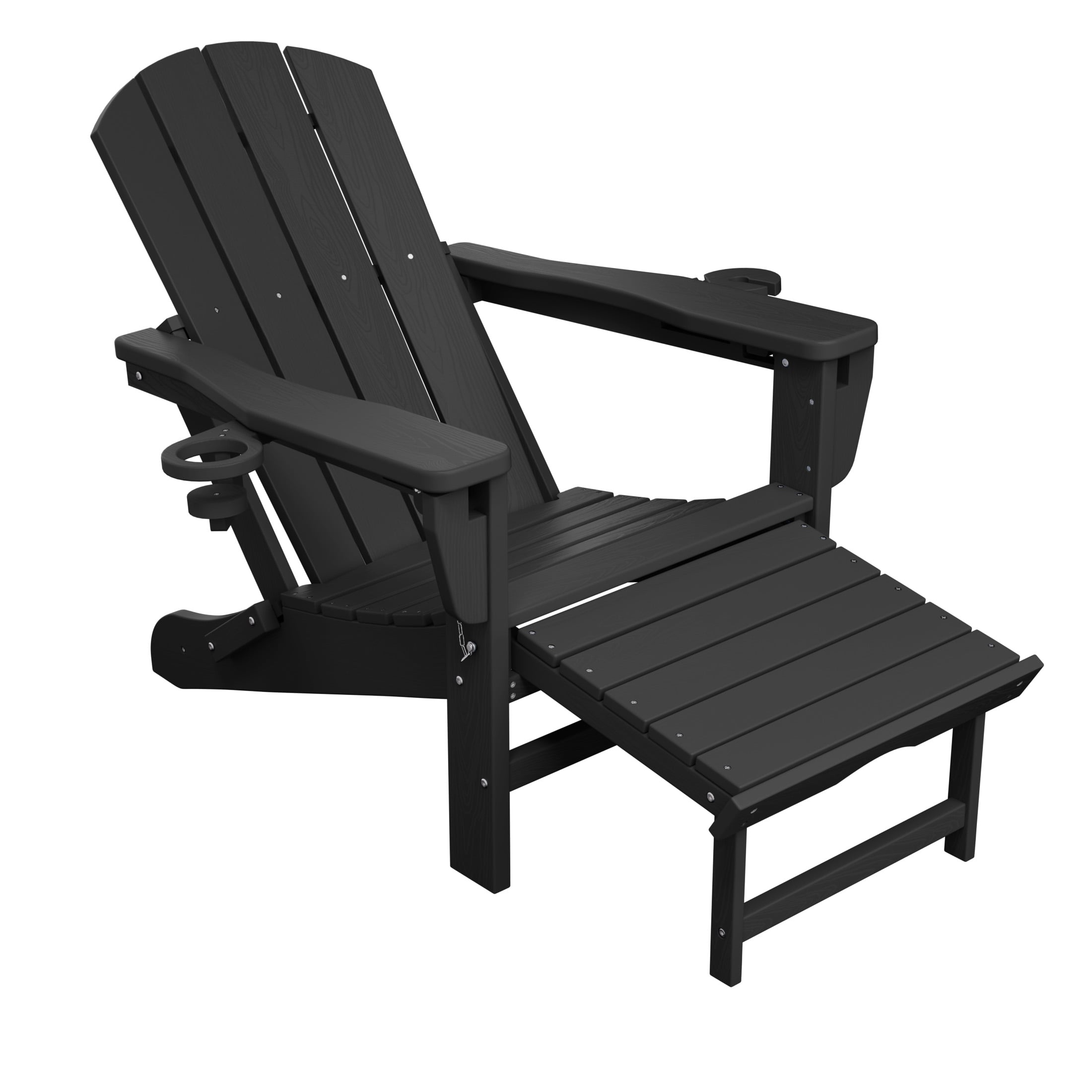 Folding Adjustable Adirondack Chair with Retractable Ottoman