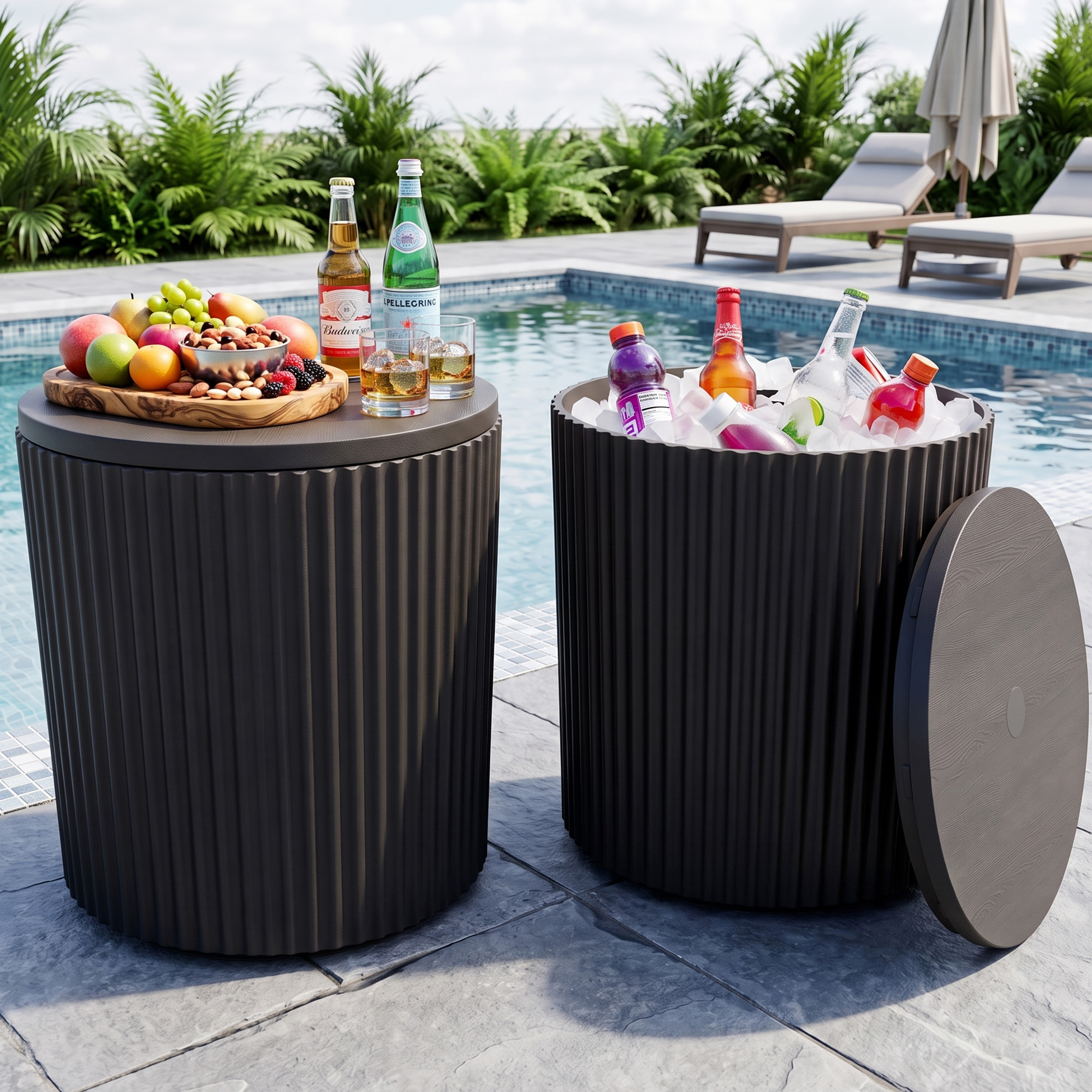 SERWALL Outdoor Cooler Side Table