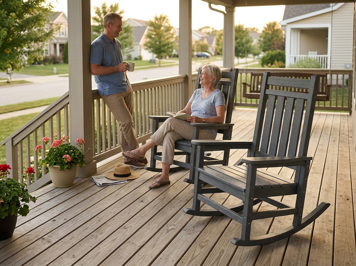 hdpe high-back porch rocking chair - image 6 HDPE High-Back Porch Rocking Chair - Image 6