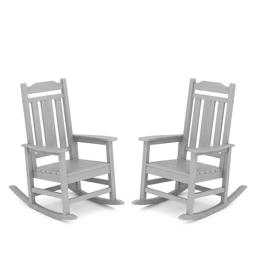 All-wather Outdoor Plastic Rocking Chair Set of 2 | Serwall