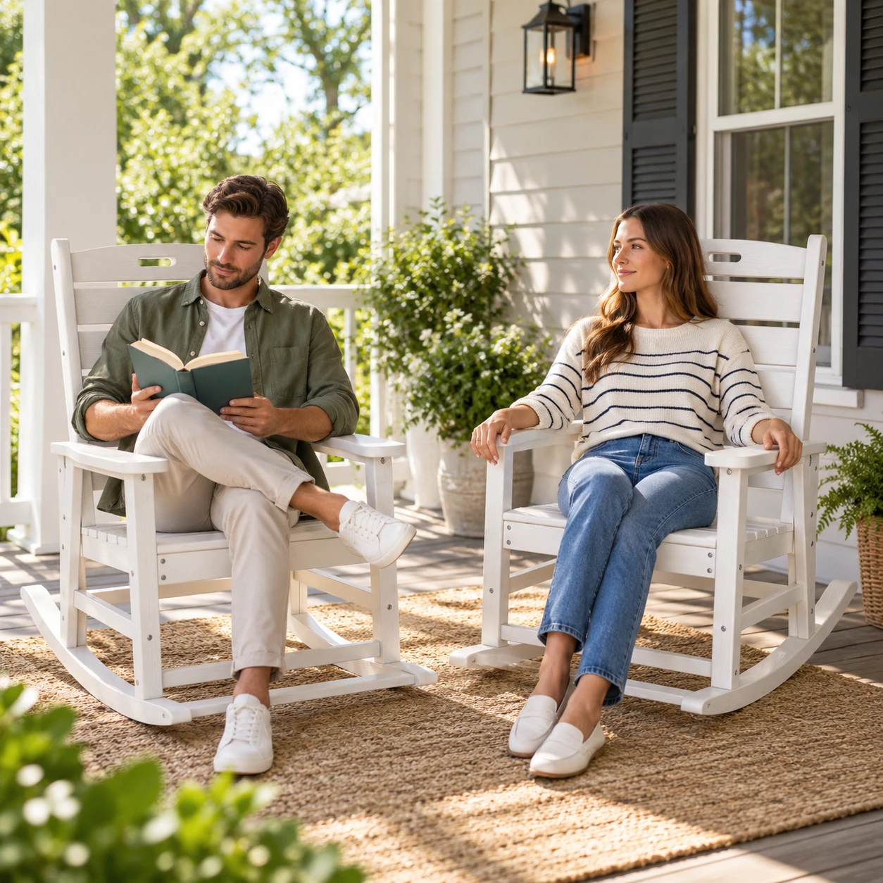 30-inch high-back porch rocking chairs set of 2 - image 4 30-Inch High-Back Porch Rocking Chairs Set of 2 - Image 4