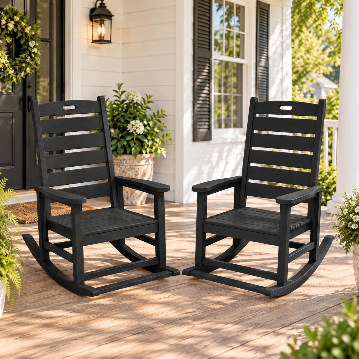 30-inch high-back porch rocking chairs set of 2 - image 3 30-Inch High-Back Porch Rocking Chairs Set of 2 - Image 3