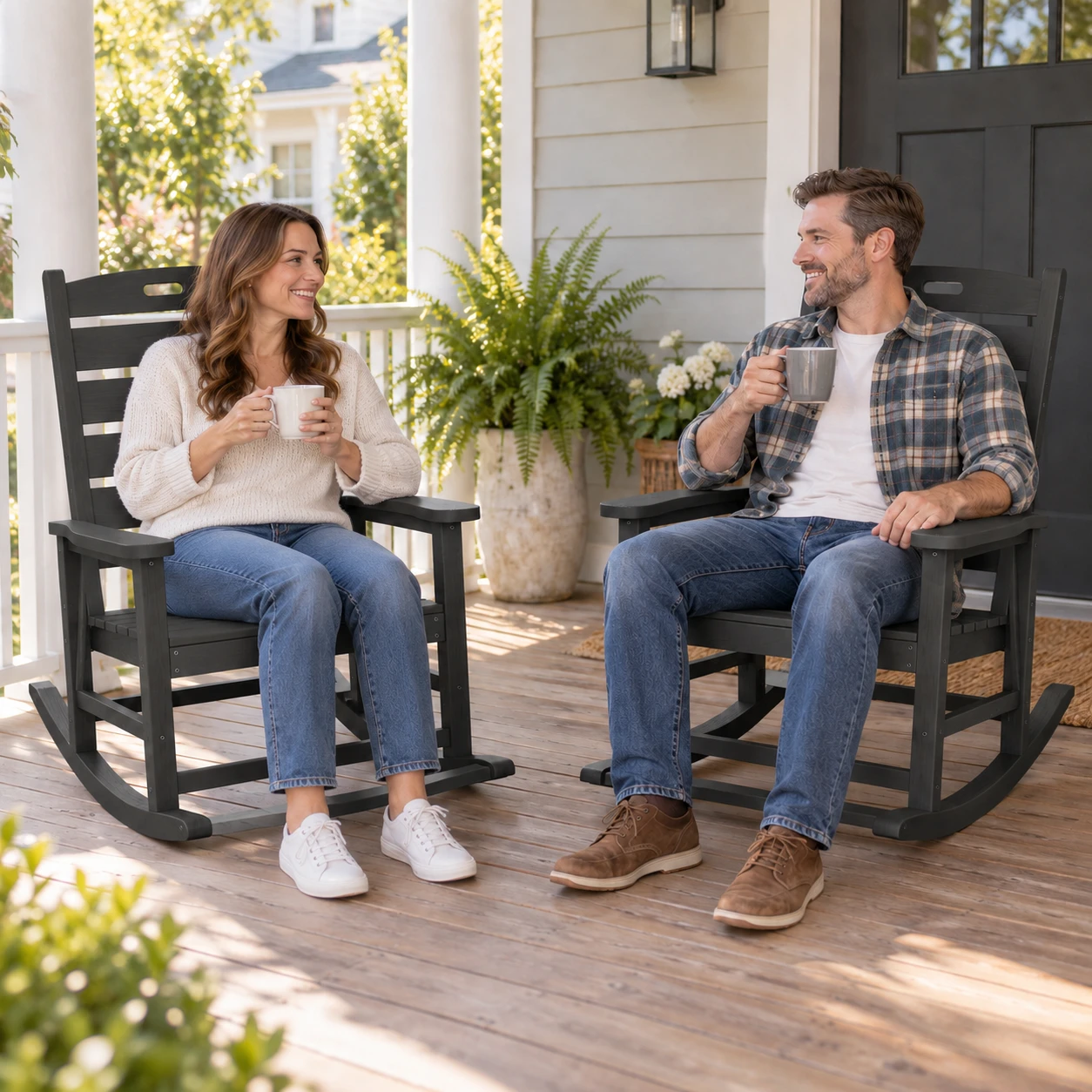 30-inch high-back porch rocking chairs set of 2 - image 5 30-Inch High-Back Porch Rocking Chairs Set of 2 - Image 5