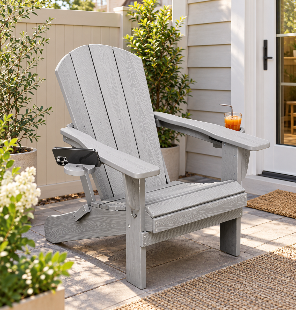 hdpe folding adirondack chair with dual cup holders - image 3 HDPE Folding Adirondack Chair with Dual Cup Holders - Image 3