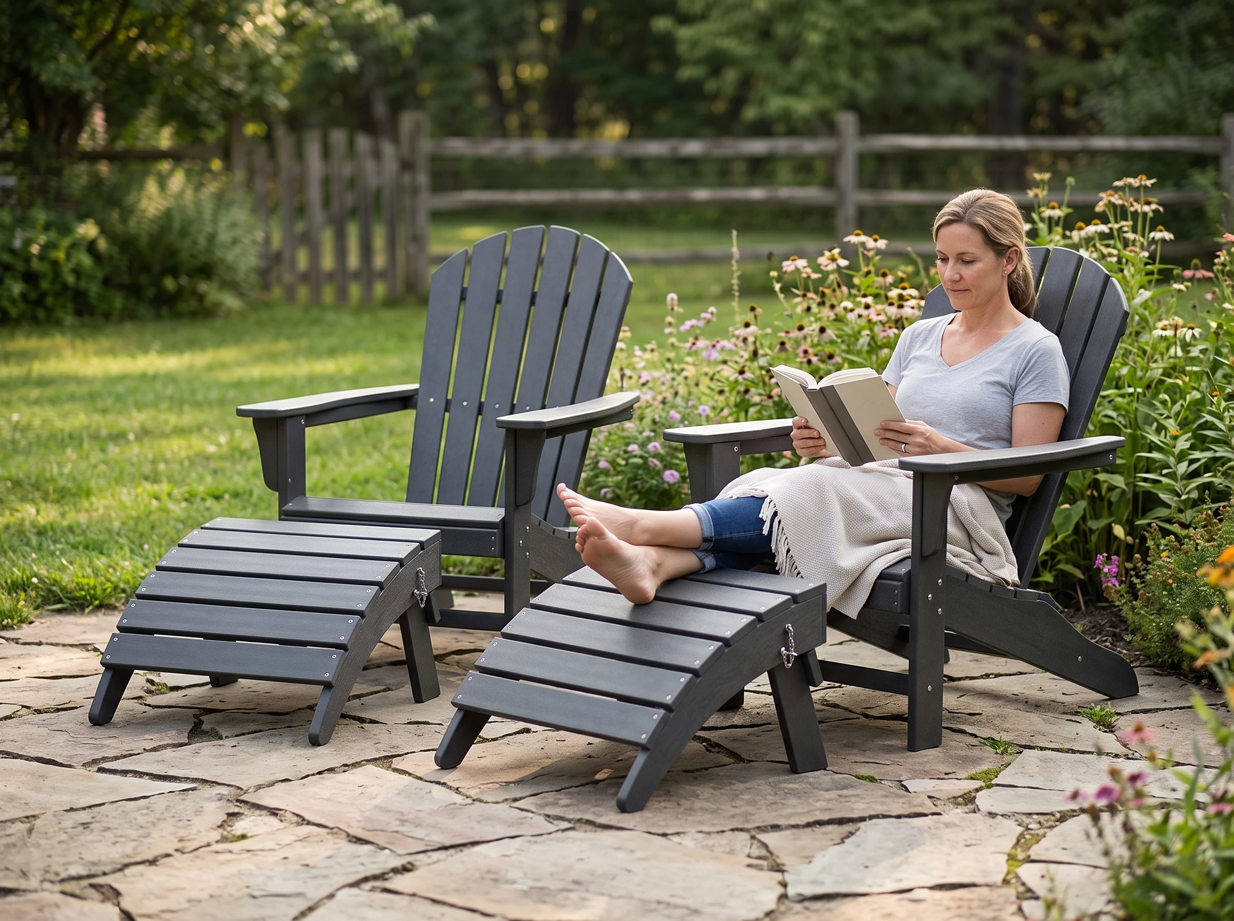 hips folding adirondack ottomans set of 2 - image 6 HIPS Folding Adirondack Ottomans Set of 2 - Image 6