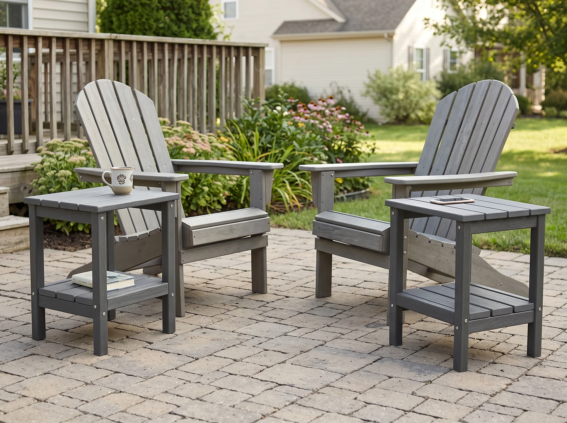 hdpe 2-tier outdoor side tables set of 2 - image 5 HDPE 2-Tier Outdoor Side Tables Set of 2 - Image 5