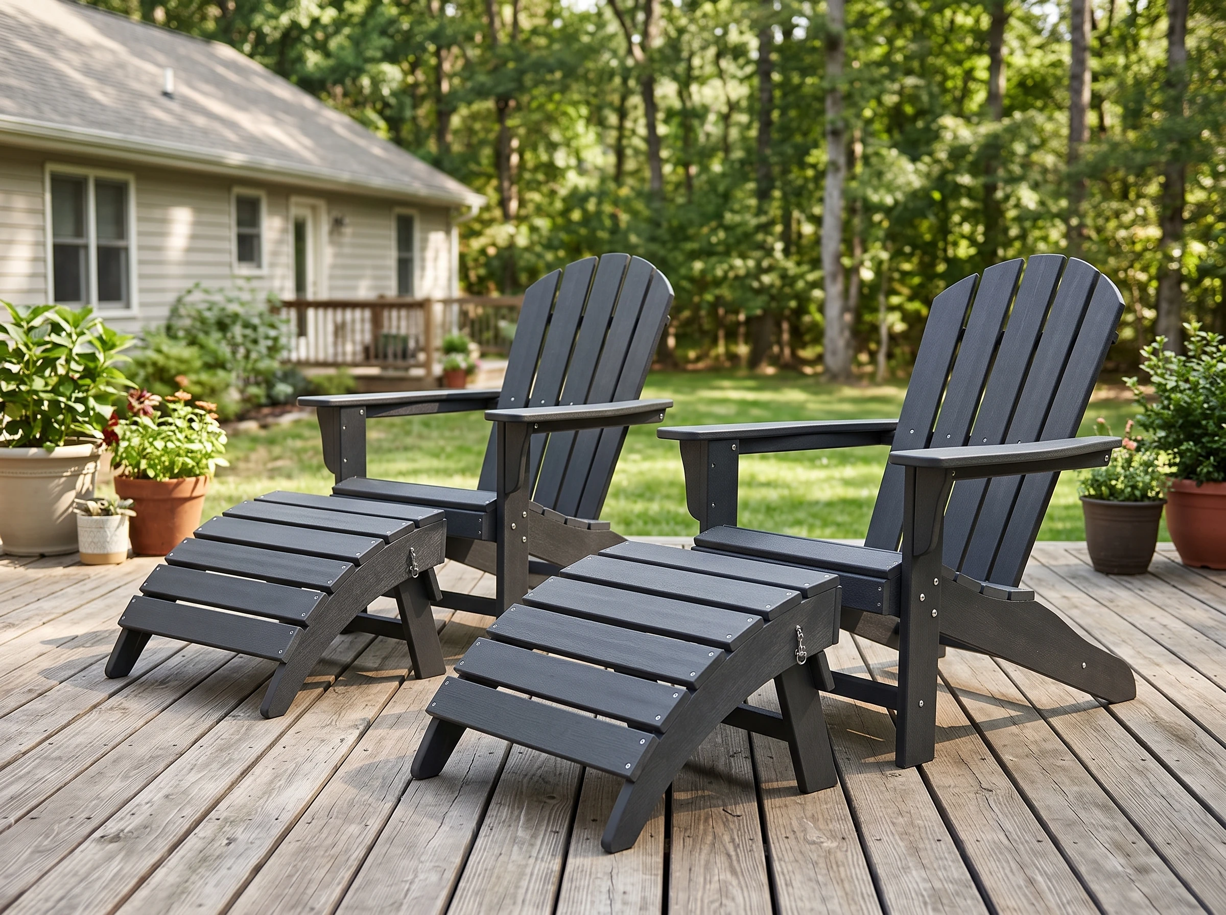 hips folding adirondack ottomans set of 2 - image 4 HIPS Folding Adirondack Ottomans Set of 2 - Image 4