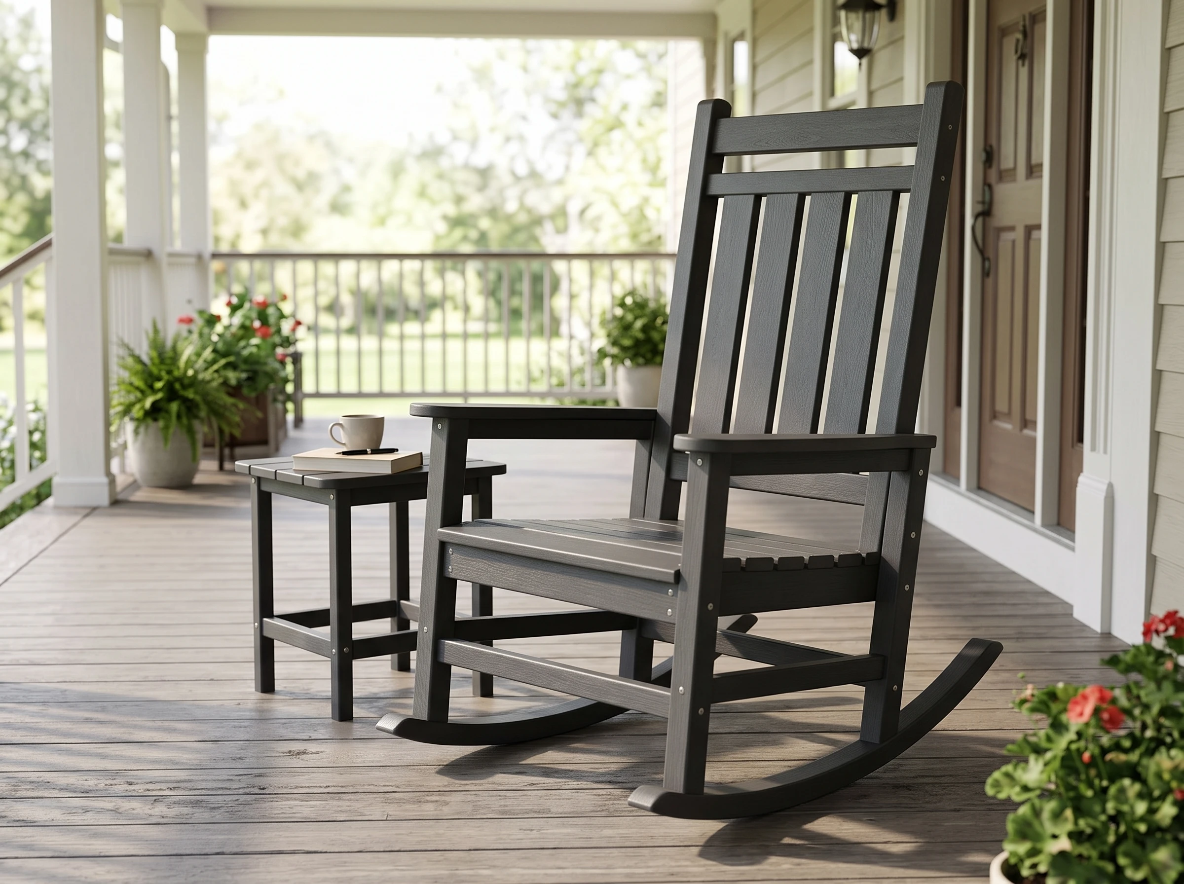 hdpe high-back porch rocking chair - image 3 HDPE High-Back Porch Rocking Chair - Image 3