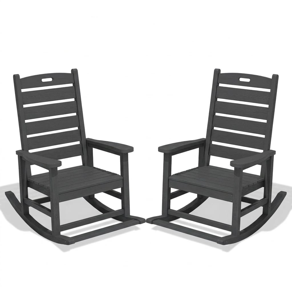 30-Inch High-Back Porch Rocking Chairs Set of 2